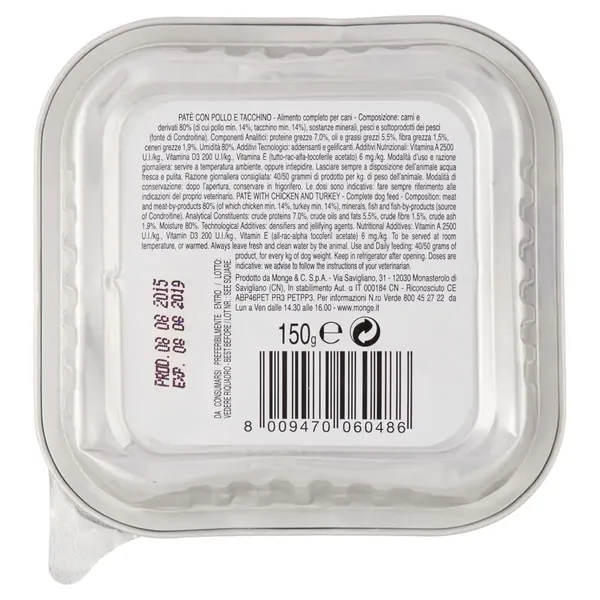 Special Dog Excellence Patè Senior +8 Ani Light Pui si Curcan 150 g Bax 24 buc.